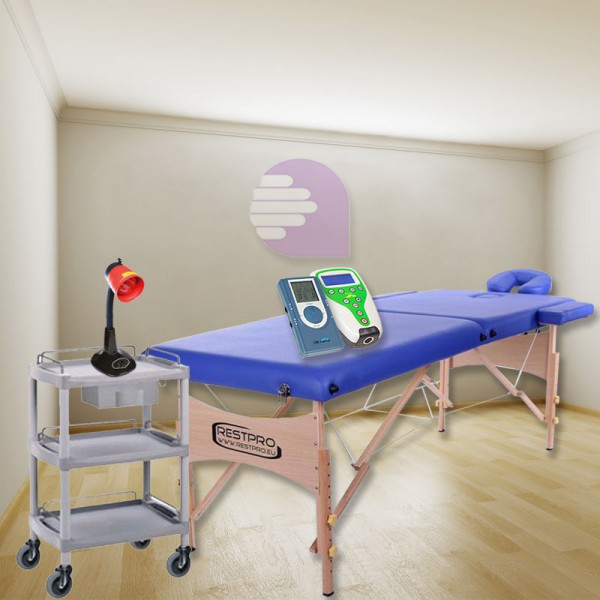 Gabinete de Fisioterapia Economy New Age ONE: Contiene camilla, magnetoterapia, electroterapia, ultrasonido, lámpara y carrito